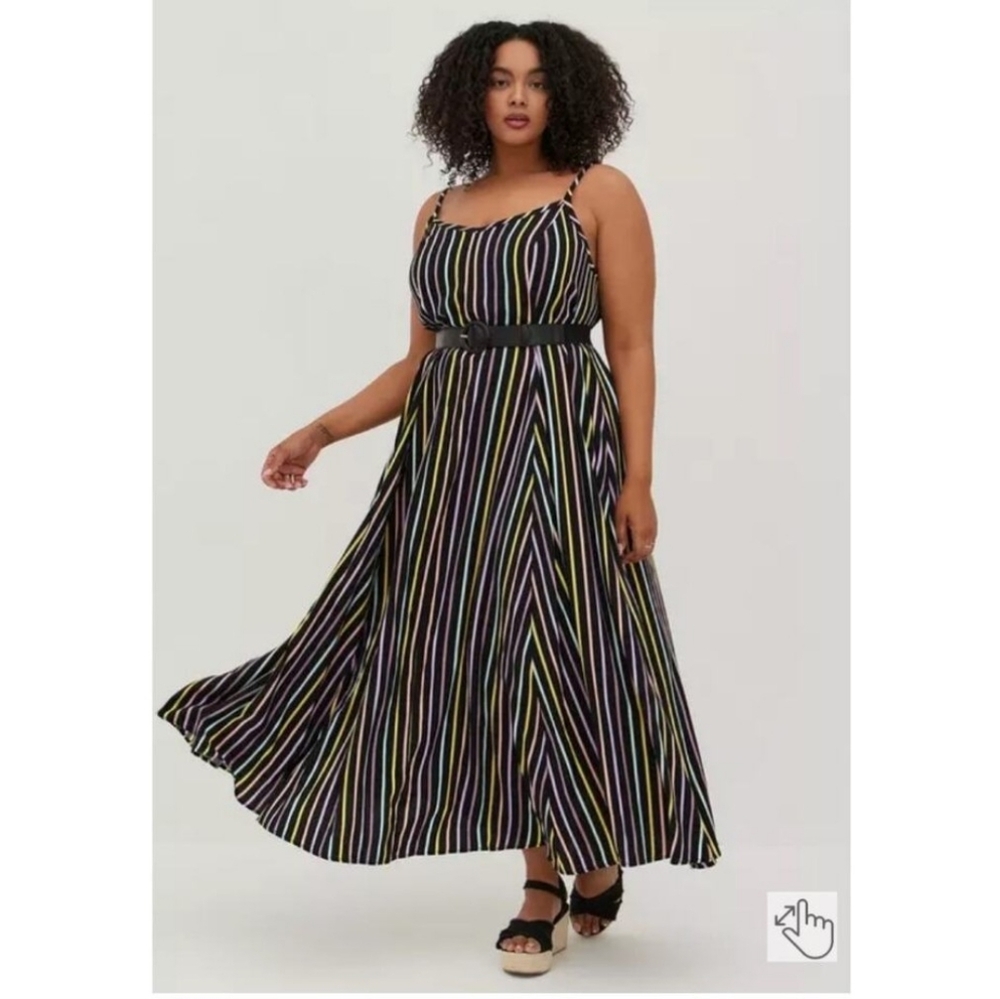 Torrid Challis Striped Maxi Dress - Picture 4 of 9
